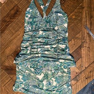 ANTONIO MELANI Teal and Green 2-Piece Swimsuit / Tankini